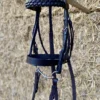 HUNTER BRIDLE WITH PLAITED BROWBAND & MATCHING RUBBER REINS, HUNT *FREE POSTAGE*