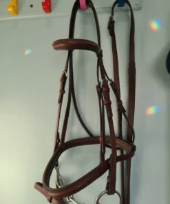 FAL Leather Flash Bridle, bit & Reins. Full Size,Brown (Ref:50Y)