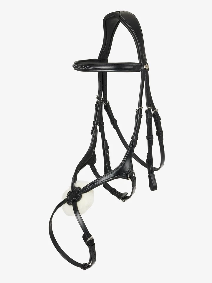LeMieux Kudos Grackle Bridle Mexican Soft Padded Anatomical Stitch Black/Brown