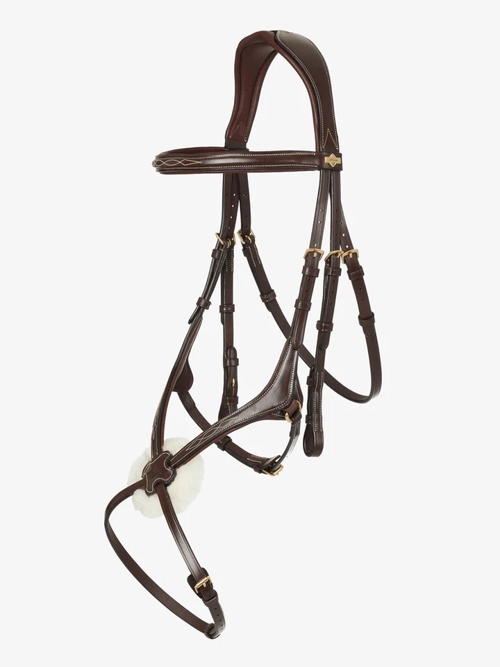 LeMieux Kudos Grackle Bridle Mexican Soft Padded Anatomical Stitch Black/Brown