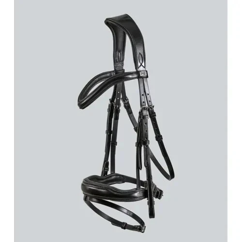 Premier Equine Rizzo Anatomic Snaffle Bridle with Flash in Black